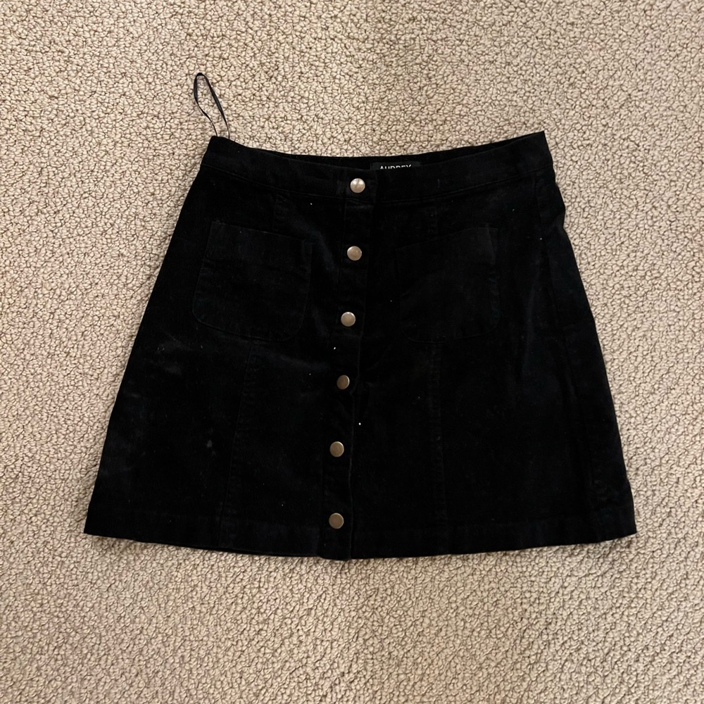 Black velvet skirt